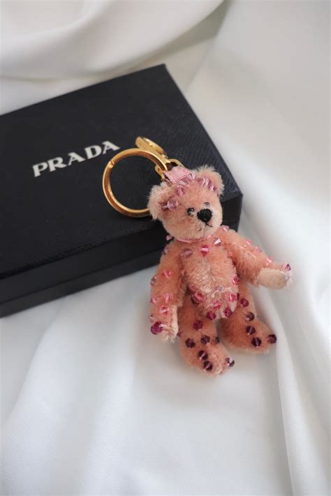 prada bear key chain|Prada dividable keychain.